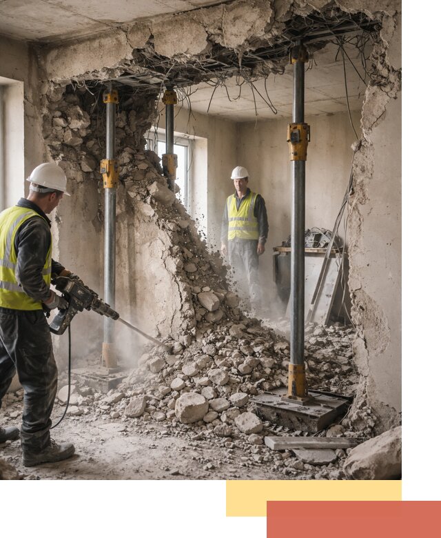 Снос несущих стен в Ханты-Мансийске с гарантией безопасности и качества