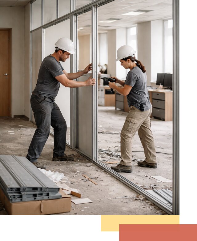 Демонтаж алюминиевых перегородок в Ханты-Мансийске быстро и аккуратно