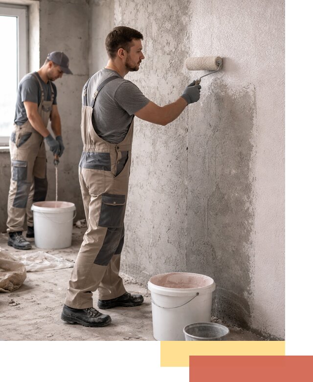 Нанесение бетоноконтакта на стены в Ханты-Мансийске для последующей отделки