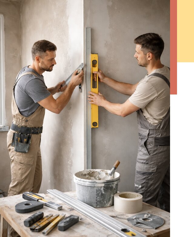 Выведение углов стен в Ханты-Мансийске от 1889 руб. быстро и недорого | ОТДЕЛОЧНИК-Хнт