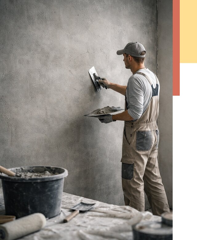 Декоративная штукатурка под бетон в Ханты-Мансийске от 2552 руб./м² — нанесение под ключ | ОТДЕЛОЧНИК-Хнт