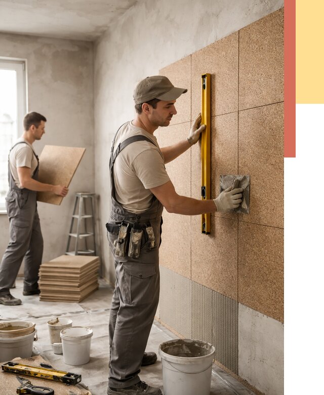 Монтаж пробковых панелей на стены в Ханты-Мансийске от 3573 руб. — ОТДЕЛОЧНИК-Хнт