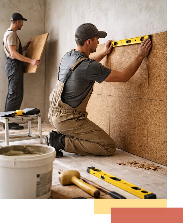 Монтаж пробковых панелей на стены в Ханты-Мансийске быстро и качественно