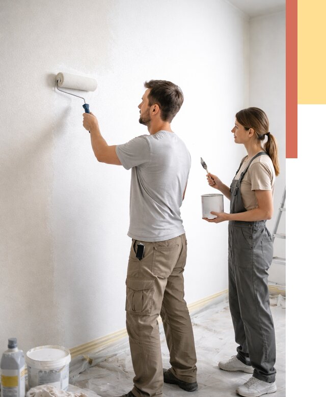 Окраска стен по стеклохолсту в Ханты-Мансийске от 4594 руб/м² под ключ | ОТДЕЛОЧНИК-Хнт