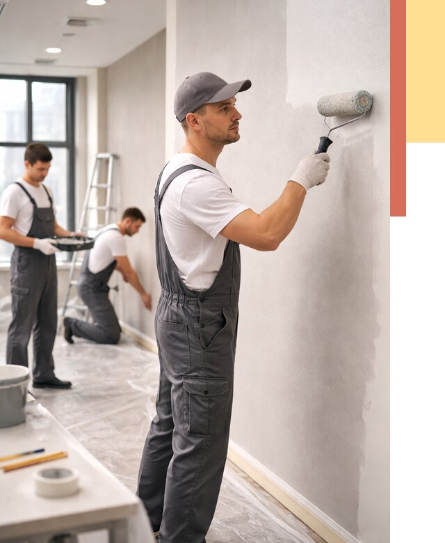 Покраска стен в офисе в Ханты-Мансийске от 8678 руб. — быстро и недорого | ОТДЕЛОЧНИК-Хнт