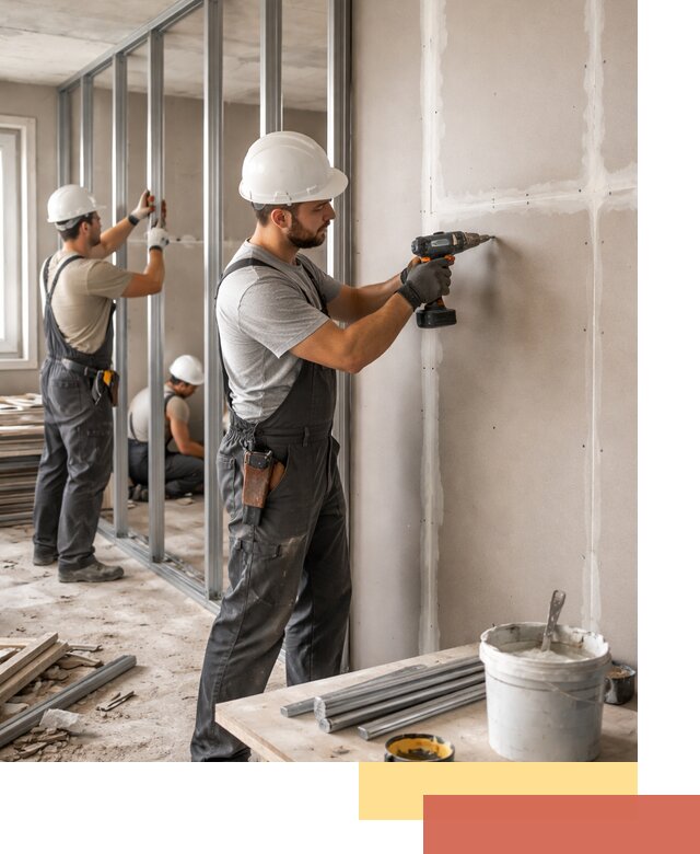 Перегородки из огнестойкого гипсокартона в Ханты-Мансийске под ключ