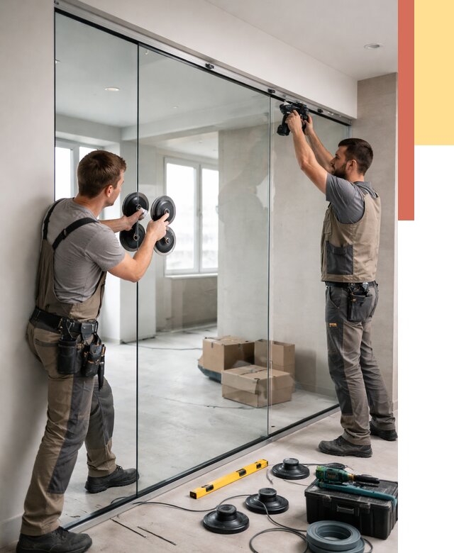 Монтаж стеклянных перегородок в Ханты-Мансийске от 6636 руб. | ОТДЕЛОЧНИК-Хнт