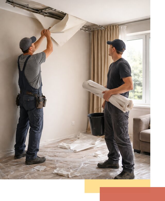 Демонтаж натяжного потолка в Ханты-Мансийске быстро и аккуратно