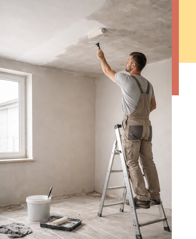 Грунтовка потолка в Ханты-Мансийске от 2552 руб. — быстро и недорого | ОТДЕЛОЧНИК-Хнт