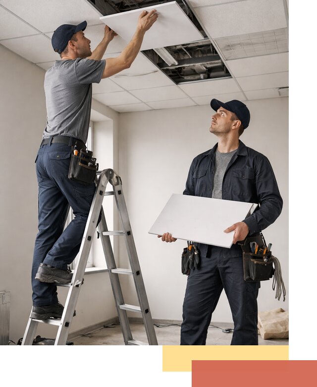 Обслуживание подвесного потолка в Ханты-Мансийске — ремонт и чистка