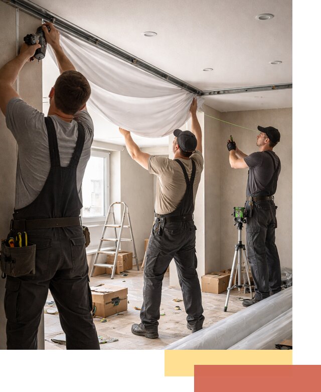 Монтаж парящего натяжного потолка под ключ в Ханты-Мансийске