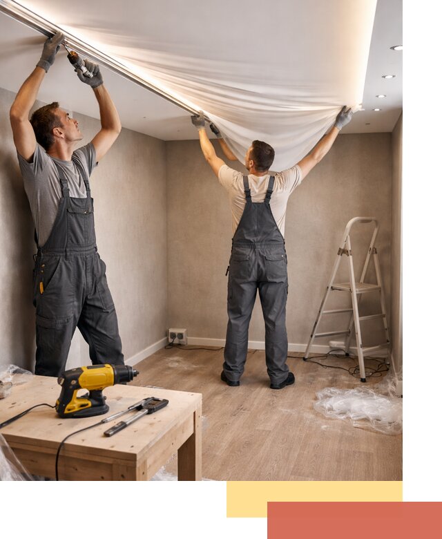 Монтаж натяжного потолка с подсветкой в Ханты-Мансийске цена и сроки