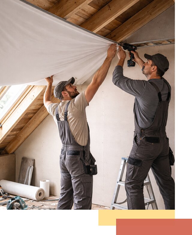 Монтаж натяжного потолка в мансарде в Ханты-Мансийске