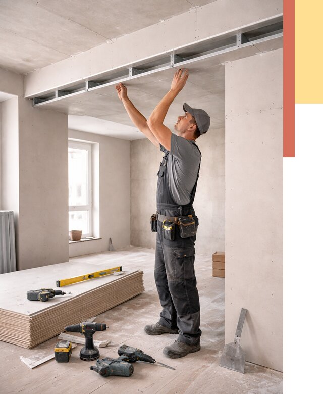 Потолок из гипсокартона с нишей в Ханты-Мансийске от 1276 руб. под ключ | ОТДЕЛОЧНИК-Хнт