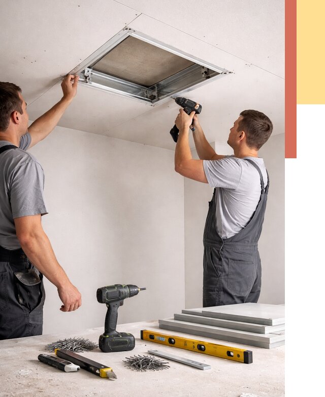 Установка люка в потолок ГКЛ в Ханты-Мансийске от 2552 руб. под ключ | ОТДЕЛОЧНИК-Хнт